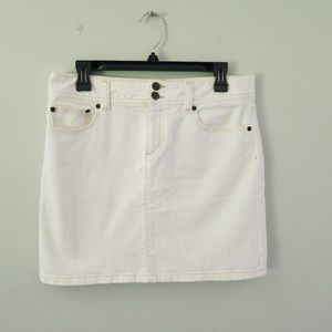LOFT white denim skirt